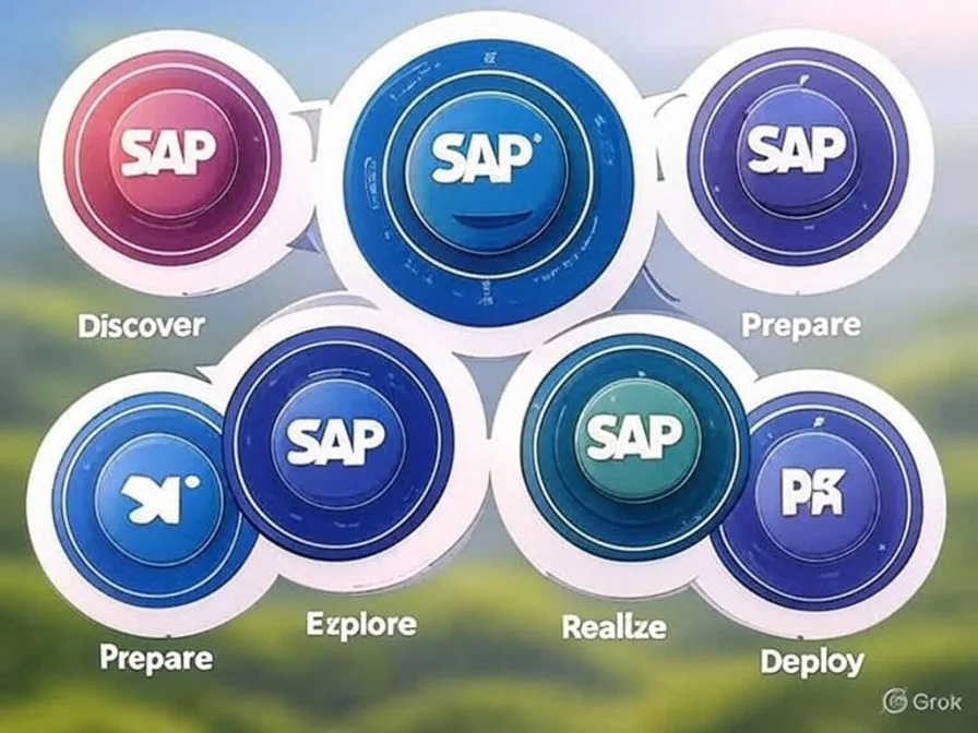 SAP Activate methodology phases: Discover, Prepare, Explore, Realize, Deploy